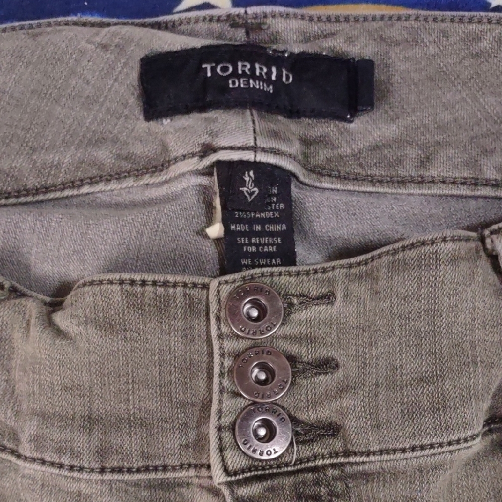 Torrid Denim Olive Button-Up Jeans